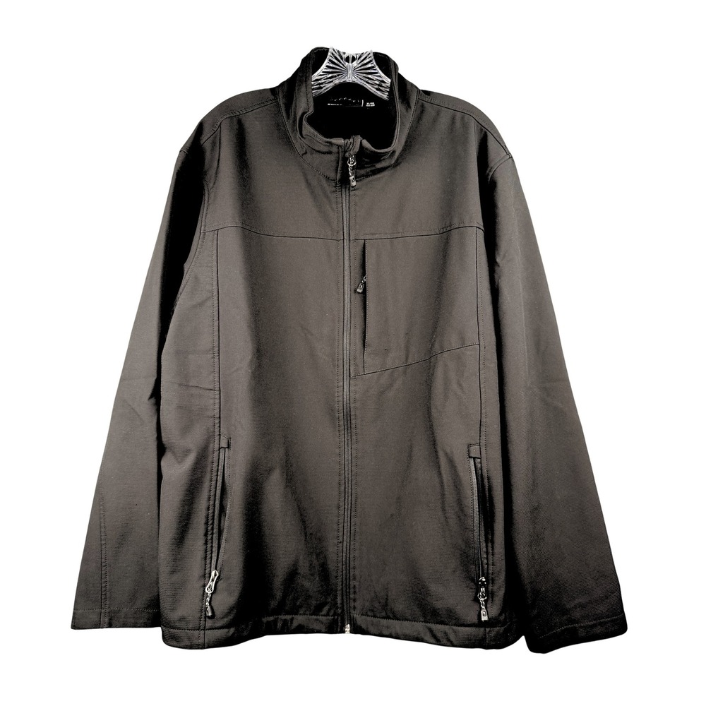 Swiss Tech Mens XL Black Softshell Full Zip Performance Jacket Mock Neck